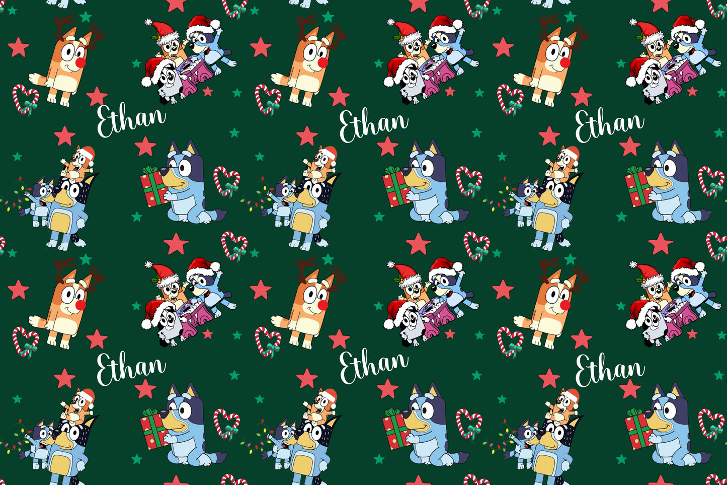 Custom Wrapping Paper - Cartoon Puppy Christmas