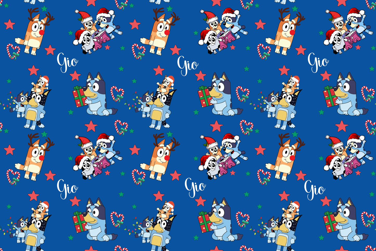 Custom Wrapping Paper - Cartoon Puppy Christmas